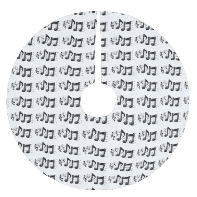 FALDA PARA EL ÁRBOL DE NAVIDAD DE POLIÉSTER NOTAS MUSICALES FINALES TREE SKIRT (Anverso)