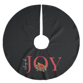 Falda Para El Árbol De Navidad De Poliéster NUEVAS DE ALEGRÍA POINSETTIA DE NAVIDAD ROJA en NE