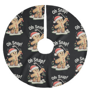Falda Para El Árbol De Navidad De Poliéster Oh Snap Pan de Jengibre Golfista Golf Navidad