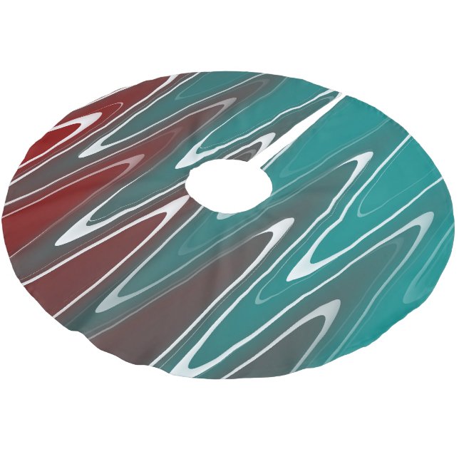 Falda Para El Árbol De Navidad De Poliéster Ondas blancas (Angular)