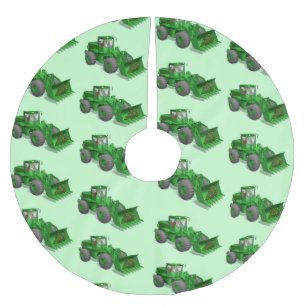 Falda Para El Árbol De Navidad De Poliéster Operador de bulldozer de Santa Claus