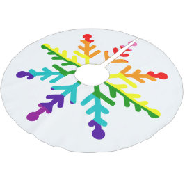 Falda Para El Árbol De Navidad De Poliéster Orgullo LGBTQ Navidades arcoiris con copo de nieve