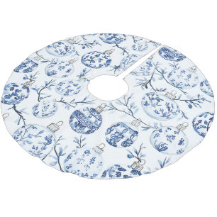 Falda Para El Árbol De Navidad De Poliéster Ornamentos de Navidad Blue White de moda