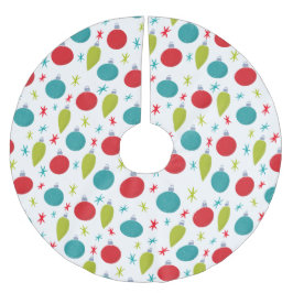 Falda Para El Árbol De Navidad De Poliéster Ornamentos de Navidad retro vintage estampados