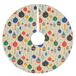 Falda Para El Árbol De Navidad De Poliéster Ornamentos navideños festivos retro vintage