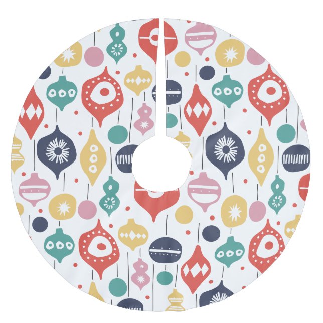 Falda Para El Árbol De Navidad De Poliéster Ornamentos retro (Anverso)