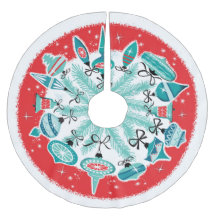 Ornamentos retro de borde rojo