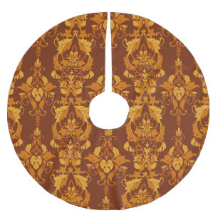 Falda Para El Árbol De Navidad De Poliéster Ornate Damask: Vintage Elegant Wallpaper