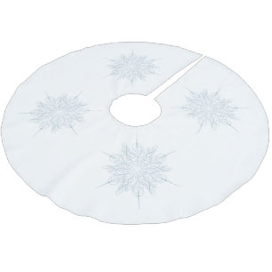 Falda Para El Árbol De Navidad De Poliéster Ornate Elegant Ice Blue Snowflake Navidades