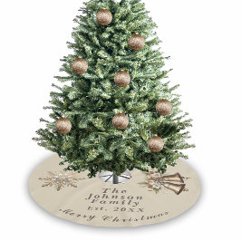 Falda Para El Árbol De Navidad De Poliéster Oro tradicional navideño navideño