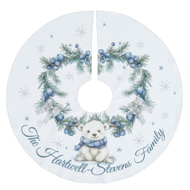 Falda Para El Árbol De Navidad De Poliéster Oso Polar y oligarquía de Navidades (Anverso)