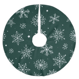 Falda Para El Árbol De Navidad De Poliéster Paisaje de vacaciones de invierno de copos de niev