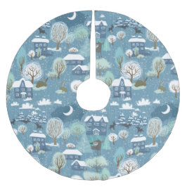 Falda Para El Árbol De Navidad De Poliéster Paisaje invernal