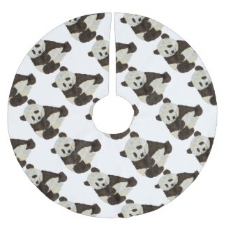 Falda Para El Árbol De Navidad De Poliéster Panda linda