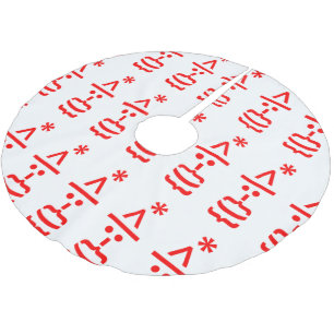 Falda Para El Árbol De Navidad De Poliéster Papá Noel con emoticonos de Navidades barba