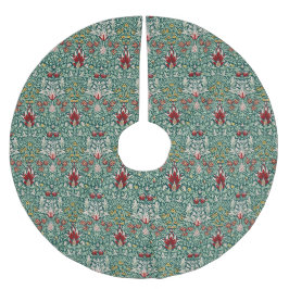 Falda Para El Árbol De Navidad De Poliéster Papel pintado floral verde bosque de William Morri