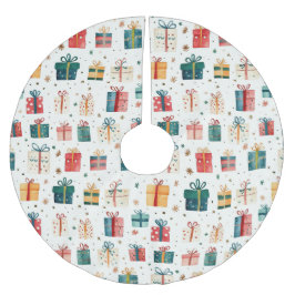 Falda Para El Árbol De Navidad De Poliéster Paquetes de regalo para navidades Vintage