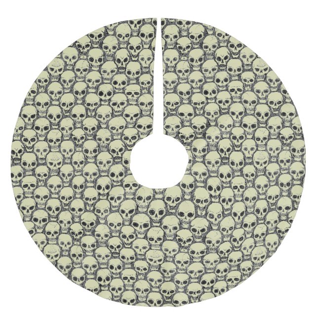 Falda Para El Árbol De Navidad De Poliéster Pared o'Skulls (Anverso)