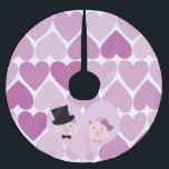 Falda Para El Árbol De Navidad De Poliéster Pareja Cute Pig<br><div class="desc">Dos cerdos cutáneos enamorados</div>