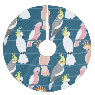 Falda Para El Árbol De Navidad De Poliéster Parrots personalizados: Patrón sin foco