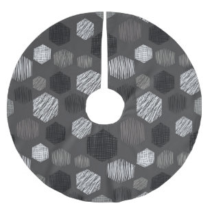 Falda Para El Árbol De Navidad De Poliéster Pasteles Geométricos: Patrón texturado de época.