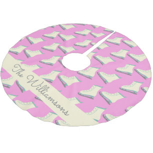 Falda Para El Árbol De Navidad De Poliéster Patines de hielo de invierno lindos personalizados