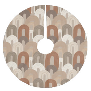 Falda Para El Árbol De Navidad De Poliéster Patrón abstracto de arco neutro