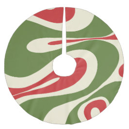 Falda Para El Árbol De Navidad De Poliéster Patrón abstracto navideño con flujo suave y psicod