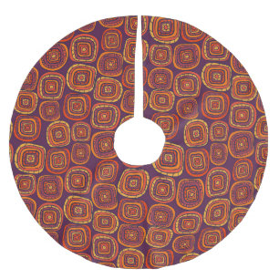 Falda Para El Árbol De Navidad De Poliéster Patrón colorido abstracto, vintage y sin fisuras.