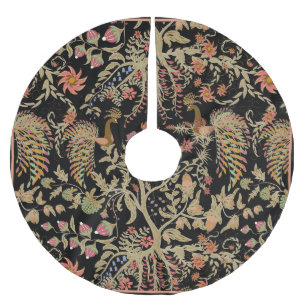 Falda Para El Árbol De Navidad De Poliéster Patrón de aves florales de hadas chinas