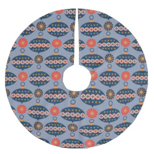 Falda Para El Árbol De Navidad De Poliéster Patrón de baulos de Navidad muy Feliz