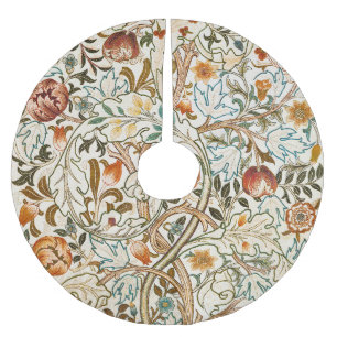 Falda Para El Árbol De Navidad De Poliéster Patrón de bordado crewel floral de Morris Acanthus