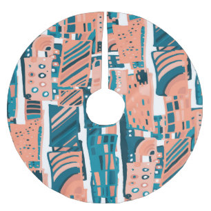 Falda Para El Árbol De Navidad De Poliéster Patrón de caracol sin soldadura.