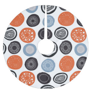 Falda Para El Árbol De Navidad De Poliéster Patrón de círculo geométrico creativo y colorido.