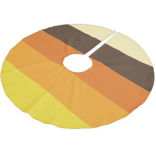 Falda Para El Árbol De Navidad De Poliéster Patrón de color retro a rayas de los años 70