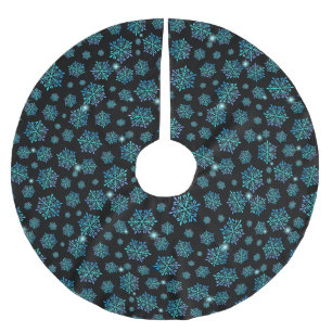 Falda Para El Árbol De Navidad De Poliéster Patrón de copos de nieve de Navidades mágicos