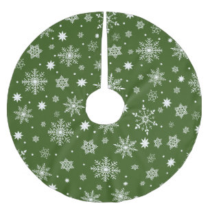 Falda Para El Árbol De Navidad De Poliéster Patrón de copos de nieve de tendencia cuta