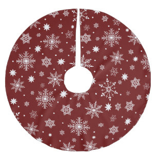 Falda Para El Árbol De Navidad De Poliéster Patrón de copos de nieve de tendencia suave Poliés