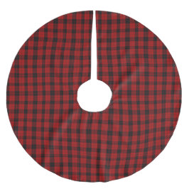 Falda Para El Árbol De Navidad De Poliéster Patrón de cuadros de Navidad Plaid de Búfalo Rojo