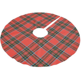 Falda Para El Árbol De Navidad De Poliéster Patrón de cuadros rojos, negros y blancos