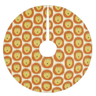 Falda Para El Árbol De Navidad De Poliéster Patrón de cumpleaños de Leo con león