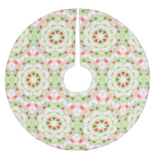 Falda Para El Árbol De Navidad De Poliéster Patrón de estrella de cerezo rosado verde rojo de