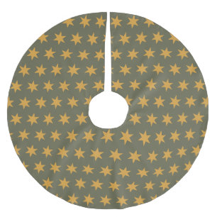Falda Para El Árbol De Navidad De Poliéster Patrón de estrellas Colores de tendencia Mango ver
