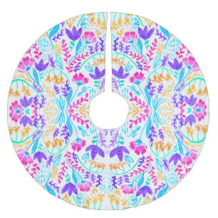 Falda Para El Árbol De Navidad De Poliéster Patrón de flores de color claro