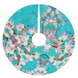 Falda Para El Árbol De Navidad De Poliéster Patrón de fondo geométrico abstracto colorido