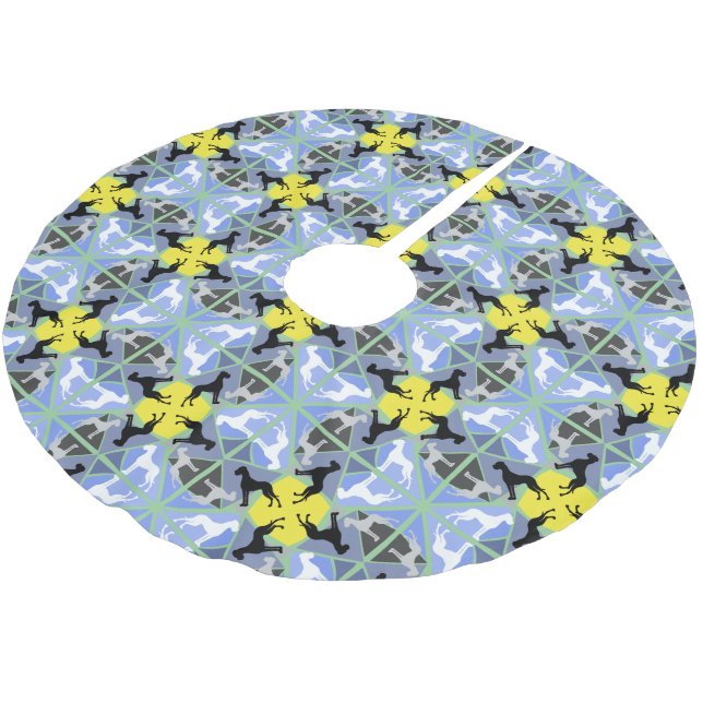 Falda Para El Árbol De Navidad De Poliéster patrón de gran danés (Angular)