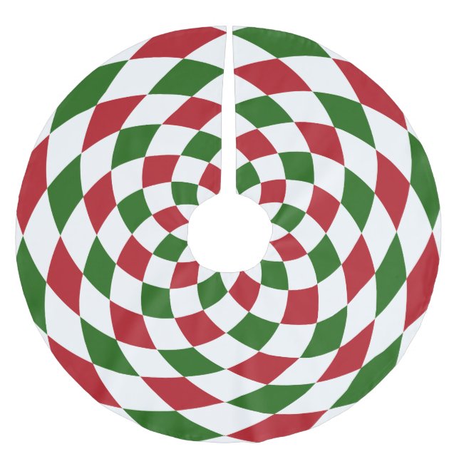 Falda Para El Árbol De Navidad De Poliéster Patrón de Harlequin de los navidades (Anverso)
