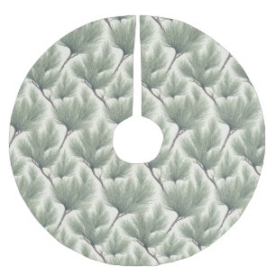 Falda Para El Árbol De Navidad De Poliéster Patrón de hoja de árbol de Acacia Tamarix sin cost