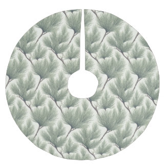 Falda Para El Árbol De Navidad De Poliéster Patrón de hoja de árbol de Acacia Tamarix sin cost