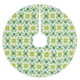 Falda Para El Árbol De Navidad De Poliéster Patrón De Hojas, Patrón De Hojas, Hojas Verdes